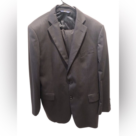 Brooks Brothers 346 Stretch 42R Men's Black White Pinstripe Wool 2PC Suit - Picture 13 of 16